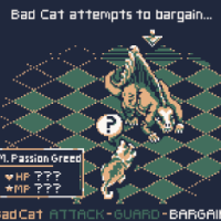 Image: A Gameboy game with Bad Cat and the Customs Officer
