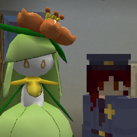 Image: Customs Officer Lune and her sidekick Lilligant in Pixelmon