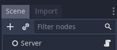 (Screenshot: Node hierarchy is just one node named Server.)